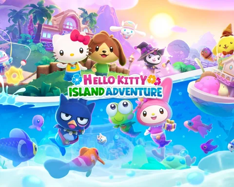 The 2025 updated key art for Hello Kitty Island Adventure.