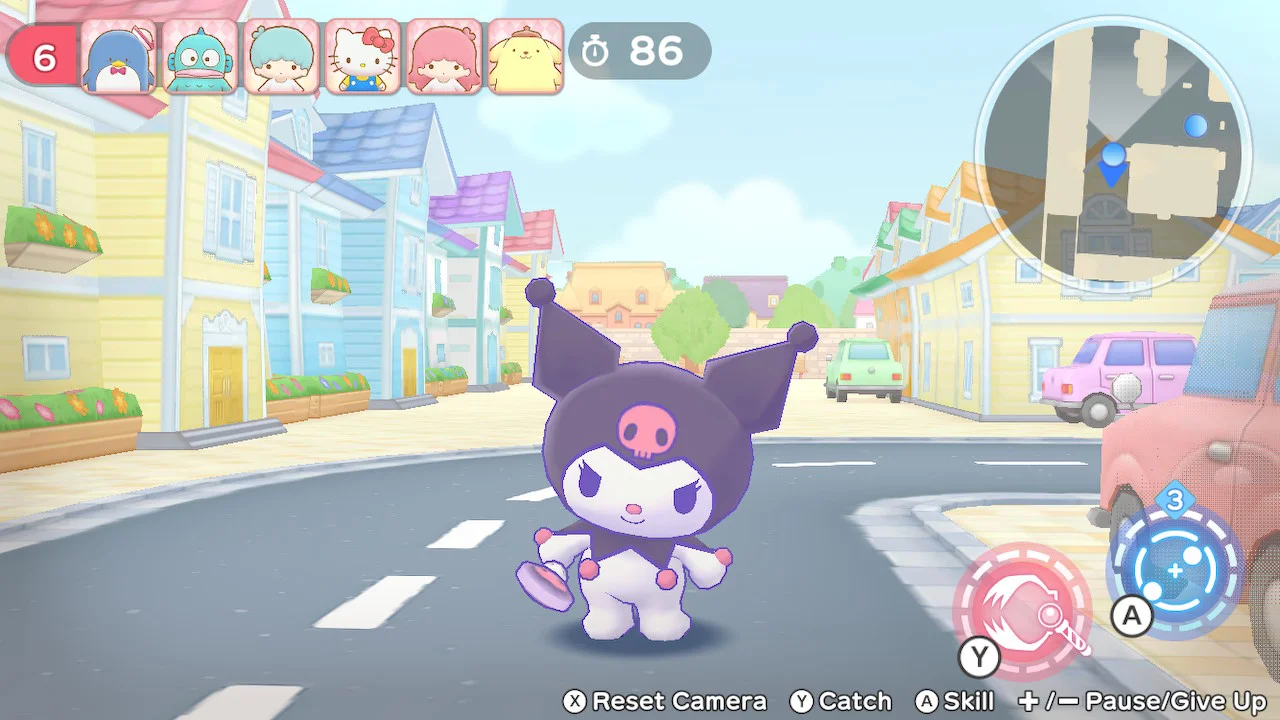 A screenshot of Kuromi in Hello Kitty and Friends: Freeze Tag Party.