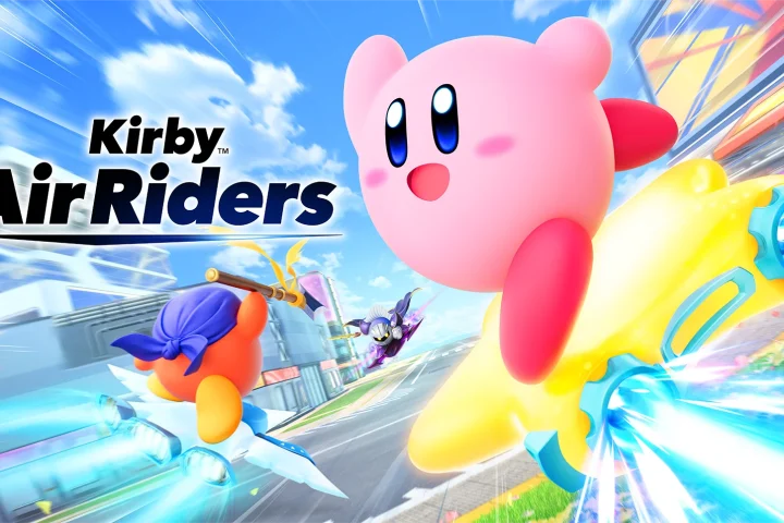The key art for Kirby Air Riders.