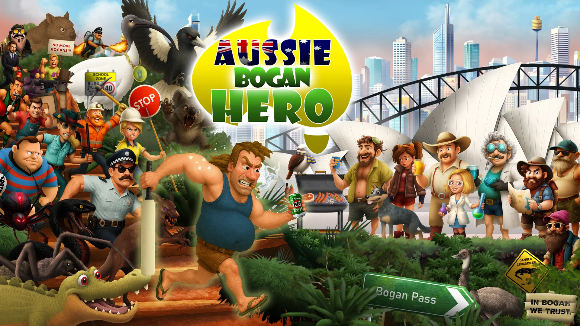 The key art for Aussie Bogan Hero.