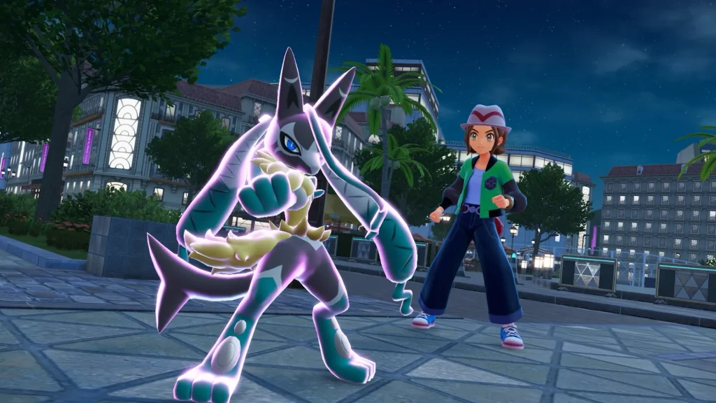 A screenshot of Mega Lucario Z in Pokémon Legends: Z-A.