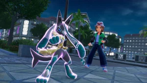 A screenshot of Mega Lucario Z in Pokémon Legends: Z-A.