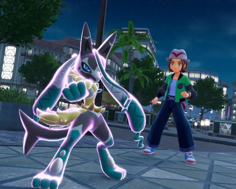 A screenshot of Mega Lucario Z in Pokémon Legends: Z-A.
