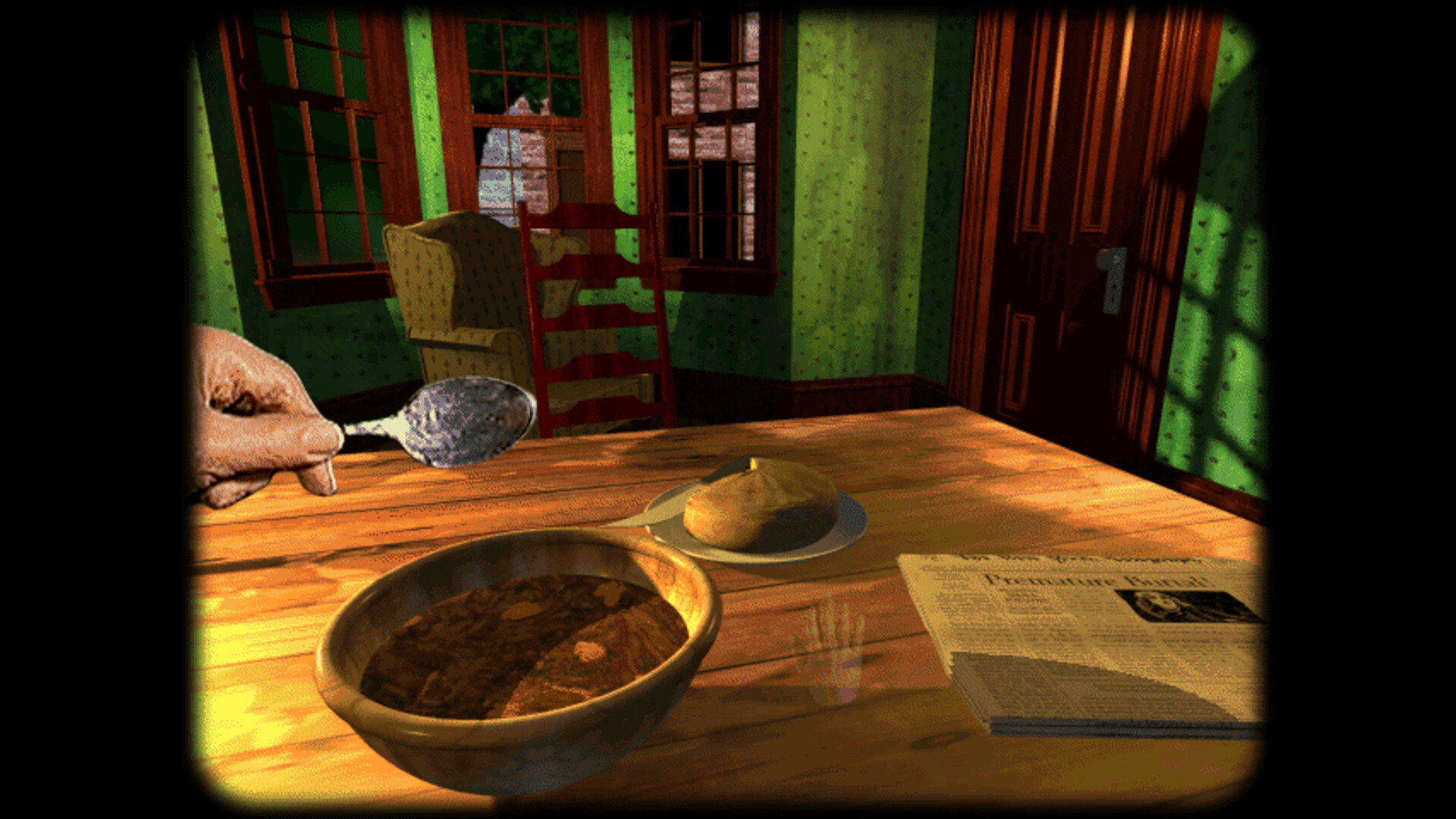 A screenshot from Edgar Allan Poe's Interactive Horror: 1995 Edition.