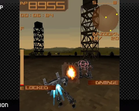 A screenshot from G-MODE Archives+ Armored Core: Mobile 3.