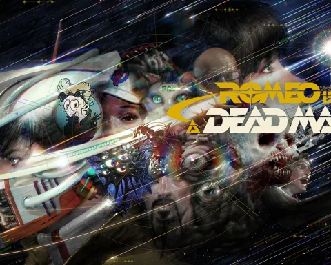 One version of the key art for Romeo is a Dead Man. The logo is towards the upper-right corner and takes up about 1/6th of the image. Behind it, cover most of the image, is a collage of faces, cats, and eyeballs.