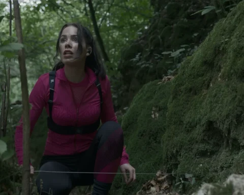 A screenshot of Zanna (Roxanne McKee) in The Run.