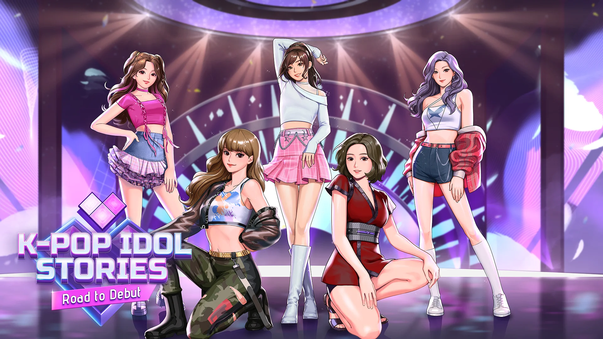 The key art for K-pop Idol Stories: Road to Debut.