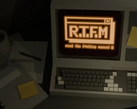 The key art for RTFM (Read The F*cking Manual).