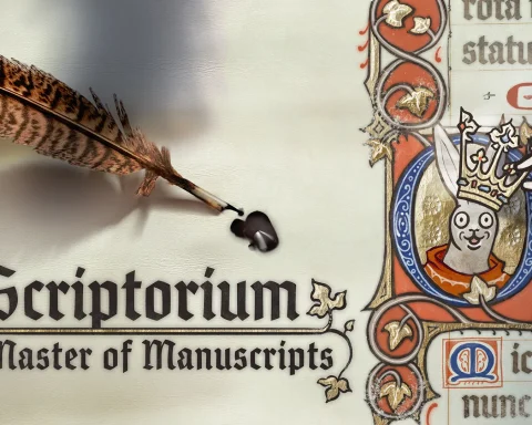 The key art for Scriptorium: Master of Manuscripts.