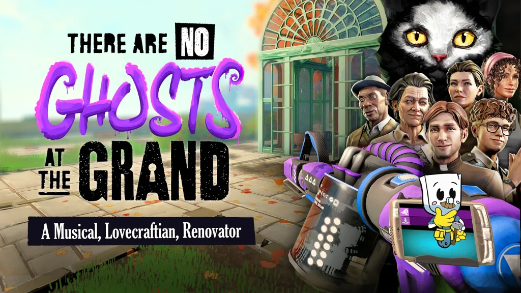 The new key art for There Are No Ghosts at the Grand.