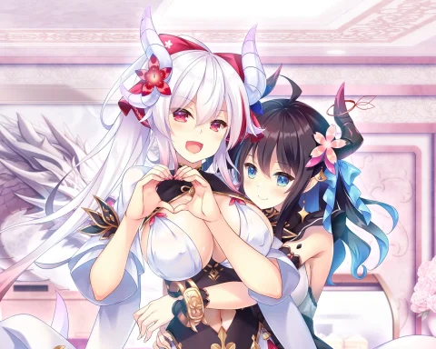 The key art (cropped) for Welcome to Café Lumière! ~A Dragon Girl Concept Café~.