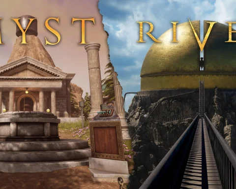 Key art for Myst/Riven, cropped to share one space.