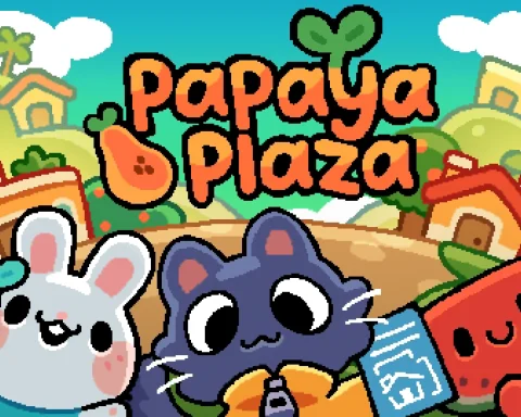 The key art for Papaya Plaza.