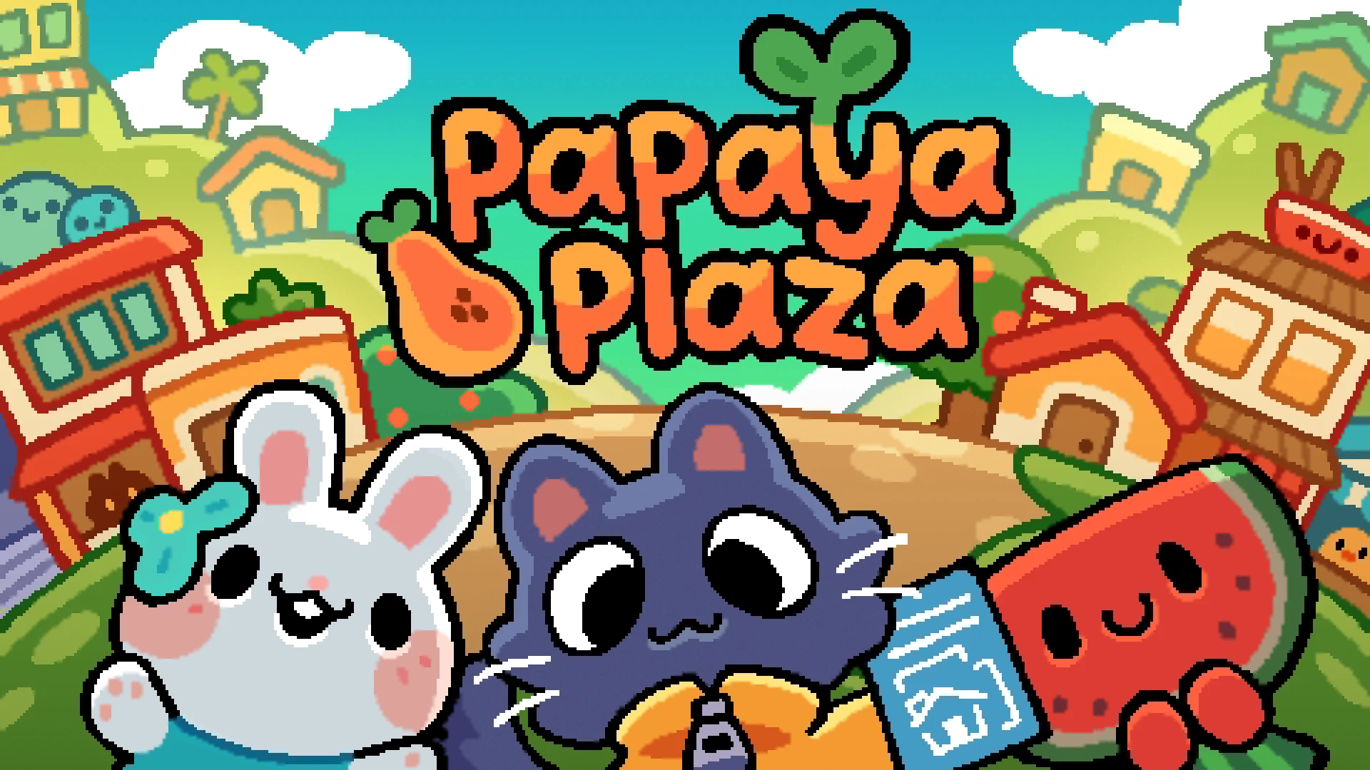 The key art for Papaya Plaza.
