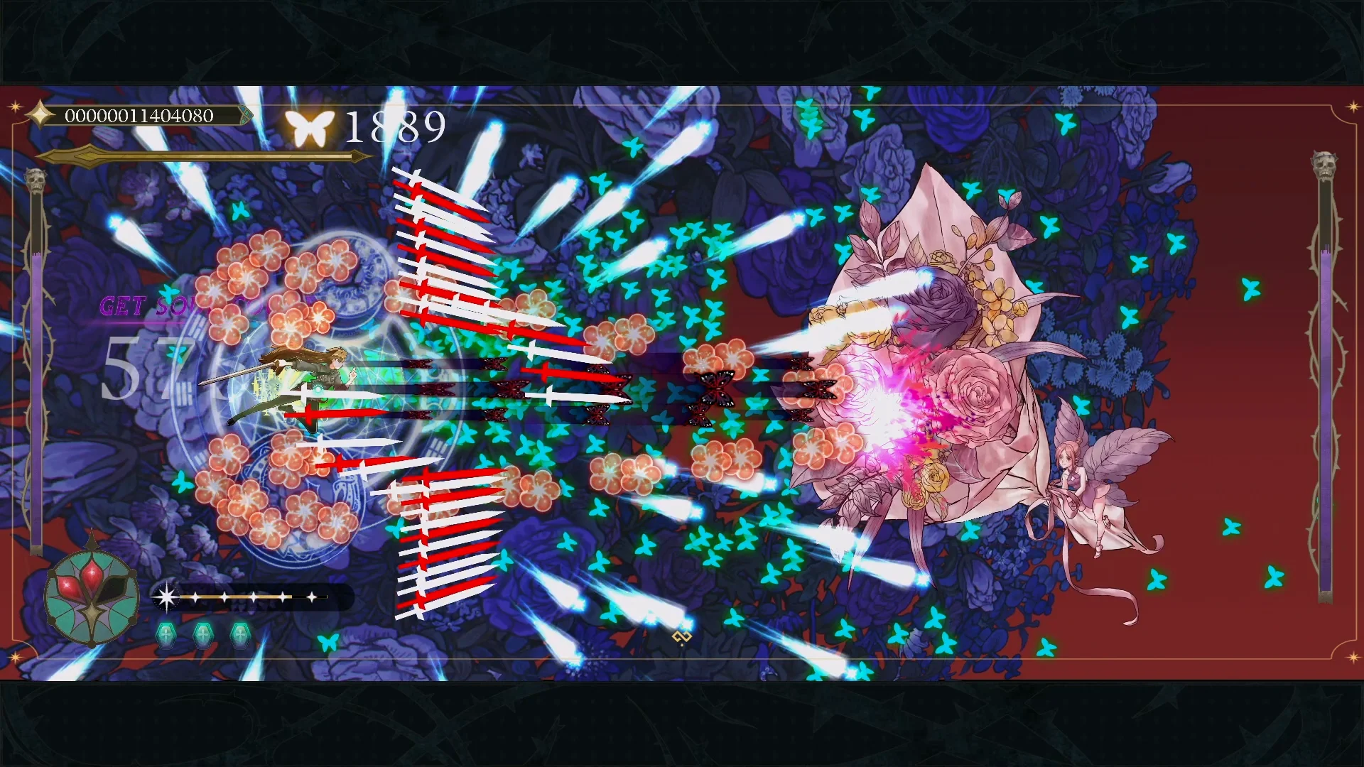 A screenshot of Stage 1 in Shikhondo: Blue Pieta.