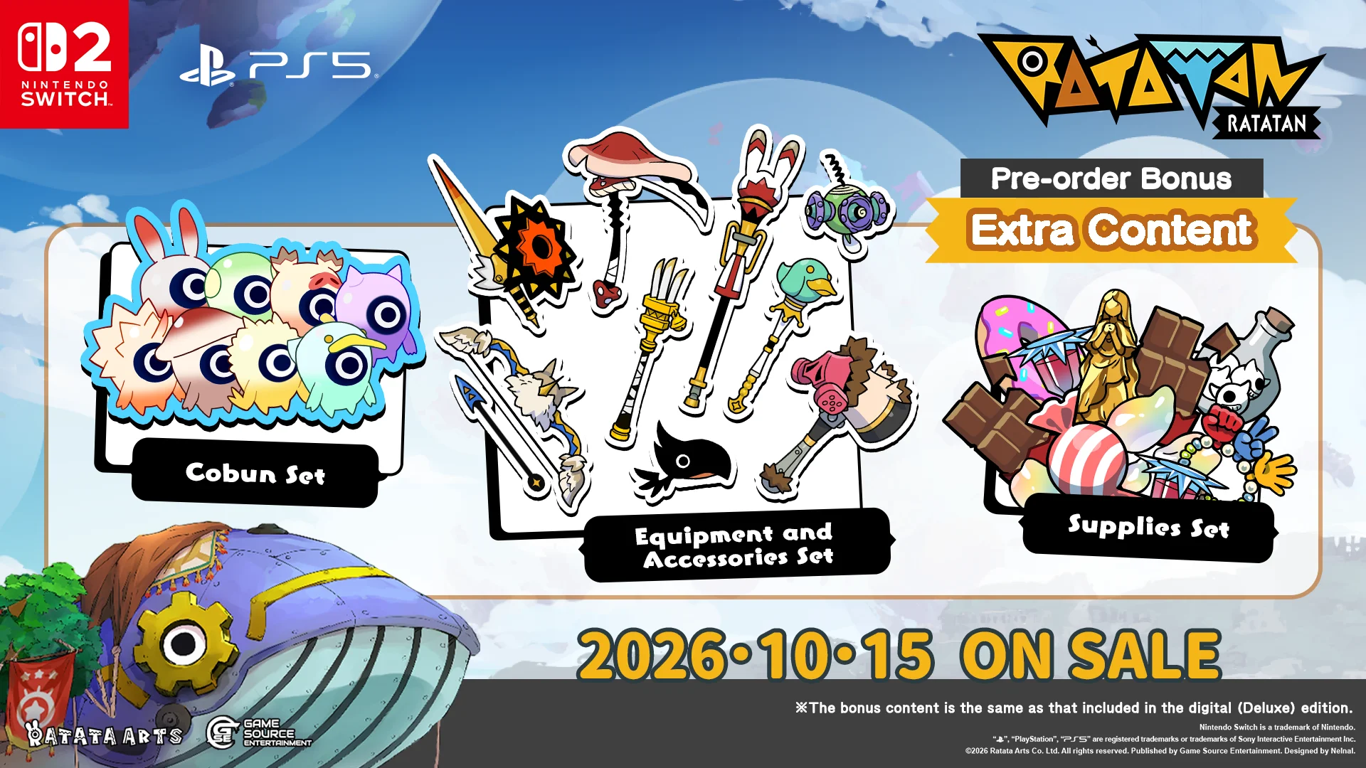 Pre-delay pre-order bonuses for Ratatan.