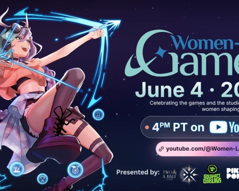 Artwork for the Women-Led Games Showcase on June 4, 2026. It begins at 4 p.m. PT and can be viewed on YouTube.