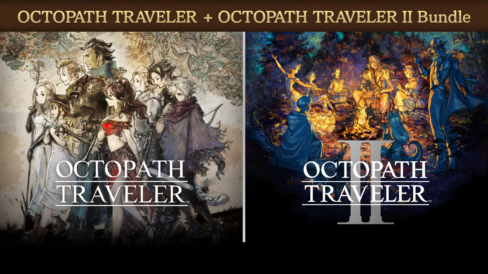 The key art for the Octopath Traveler I + II bundle.