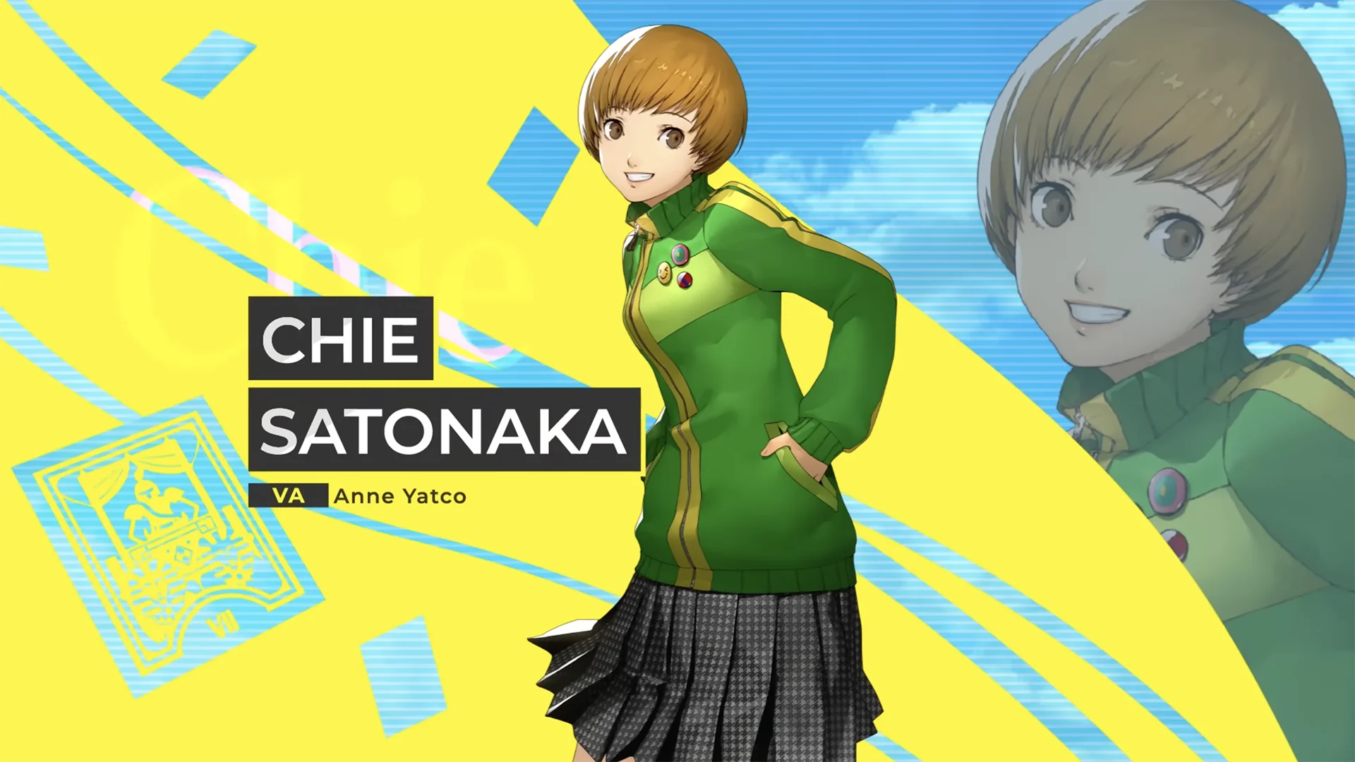 A screenshot of Chie Satonaka is her Persona 4 Revival trailer.