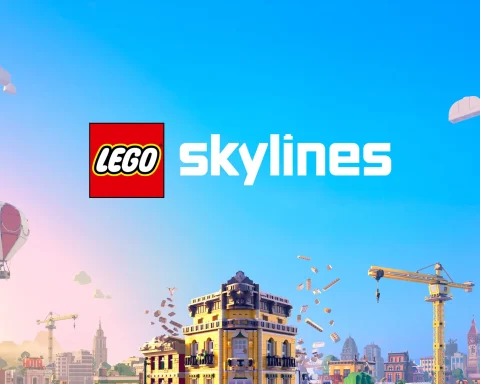 The key art for LEGO Skylines.