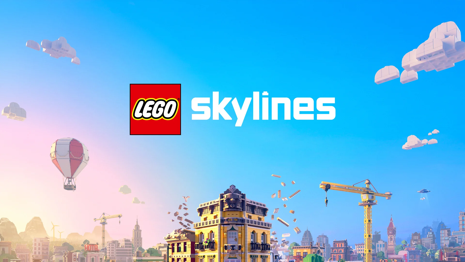 The key art for LEGO Skylines.