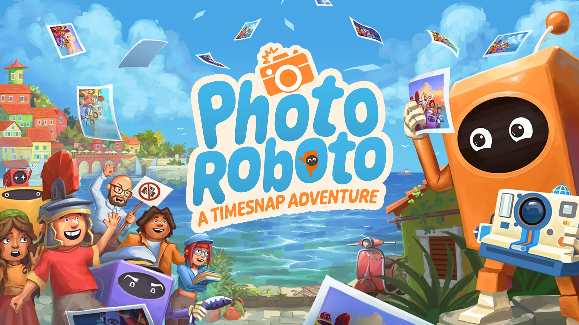 The key art and logo for Photo Roboto: A Timesnap Adventure.