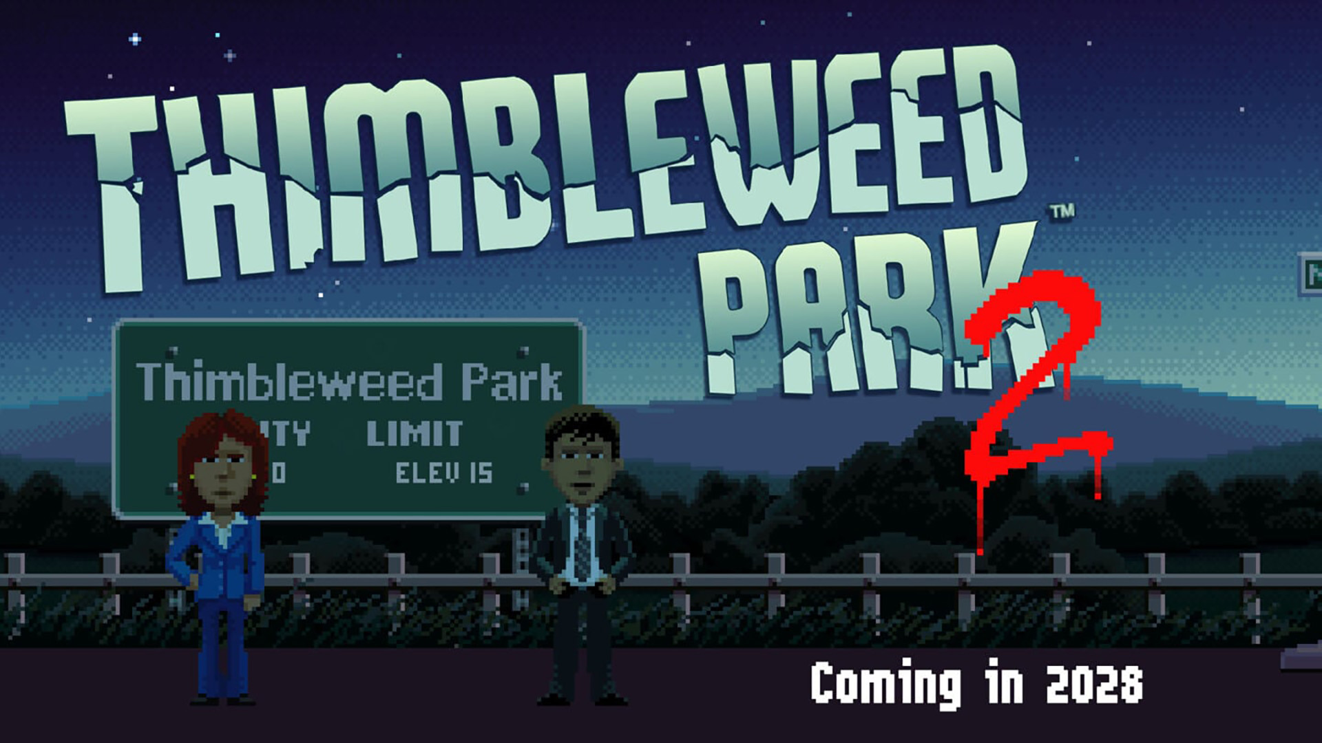 Artwork for Thimbleweed Park 2, stating a 2028 date.