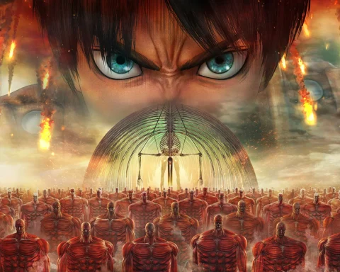 The key visual for Attack on Titan 3.