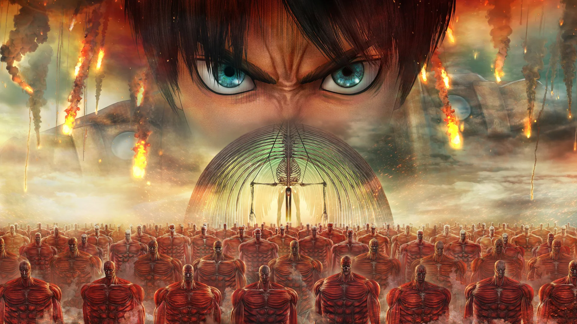 The key visual for Attack on Titan 3.