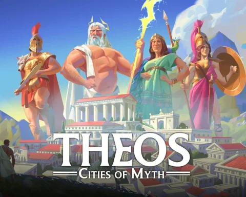 The key art for Theos: Cities of Myth.