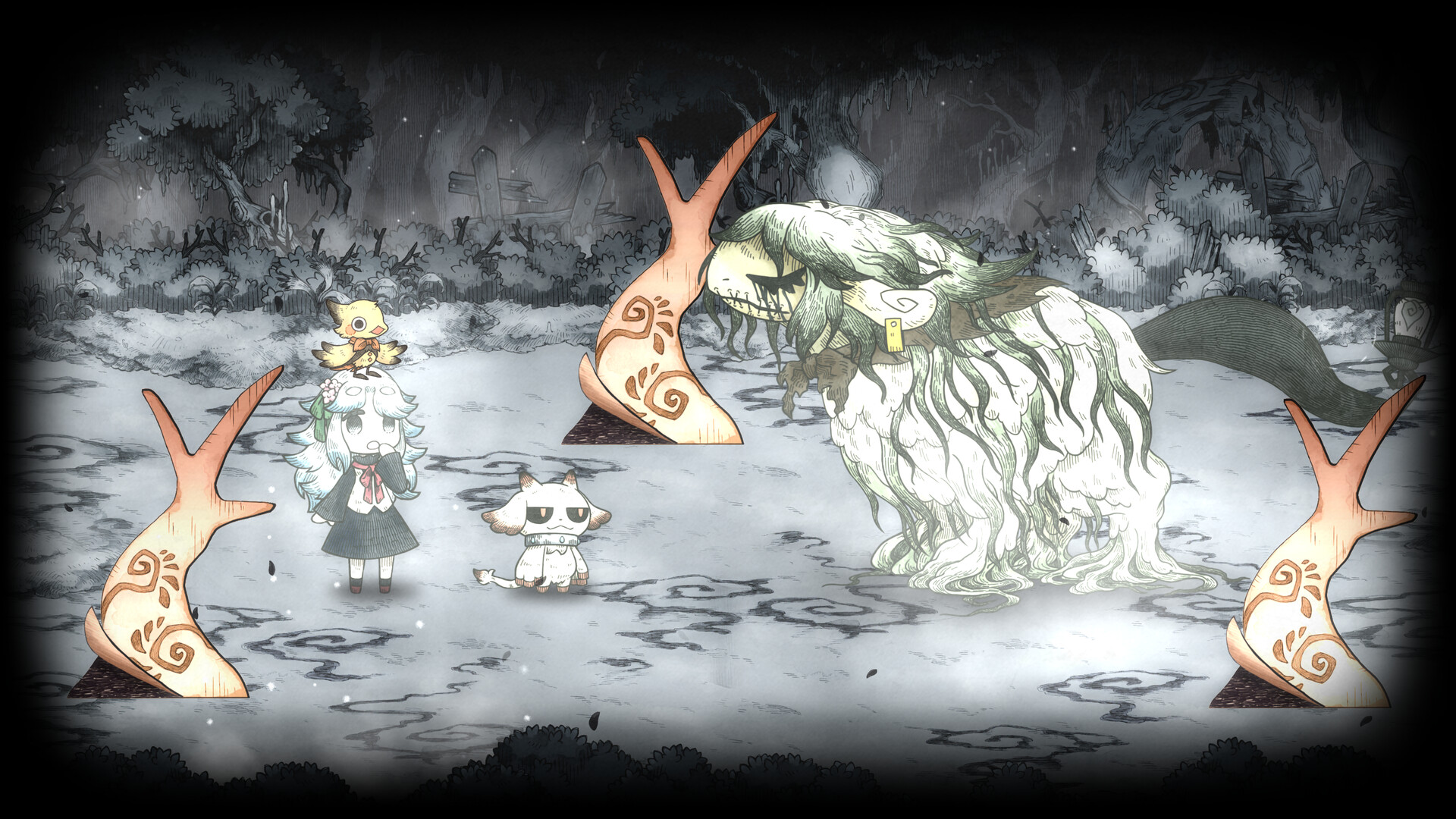 A screenshot from The Grimm Reapress and the Drearytale Monster.